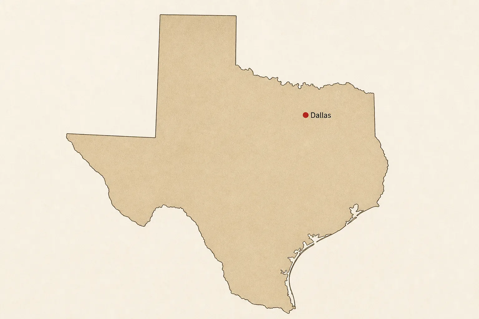 Andrew Hillman. Map of Texas with Dallas marked for the 193rd Judicial District Court filing, Dallas County, No. DC-22-12159.