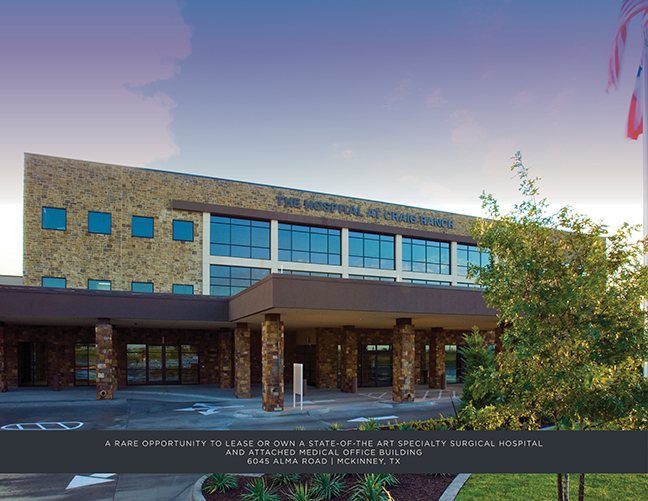 The Hospital at Craig Ranch, 6045 Alma Road, McKinney, TX - state-of-the-art specialty surgical hospital with attached medical office building