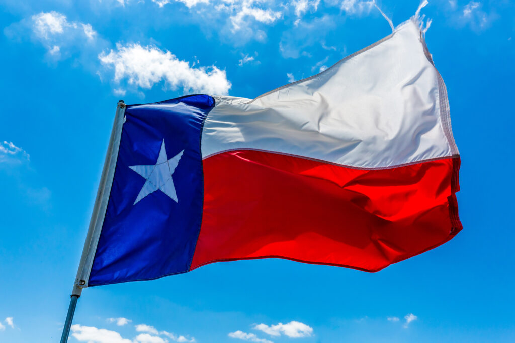 Texas flag at full sail